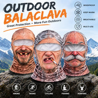 Funny Realistic Old Man 3D Print Ski Balaclava Face Mask