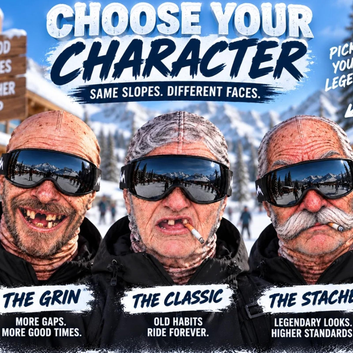 Funny Realistic Old Man 3D Print Ski Balaclava Face Mask