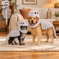 Pet Dinosaur Skeleton Costume Hat and Body Strap