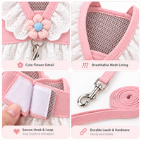Lace Floral Pet Harness and Leash Set
