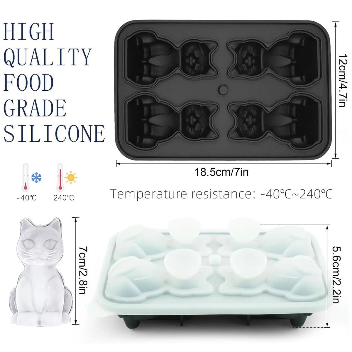 3D Animal Shaped Silicone Ice Cube Mold Tray