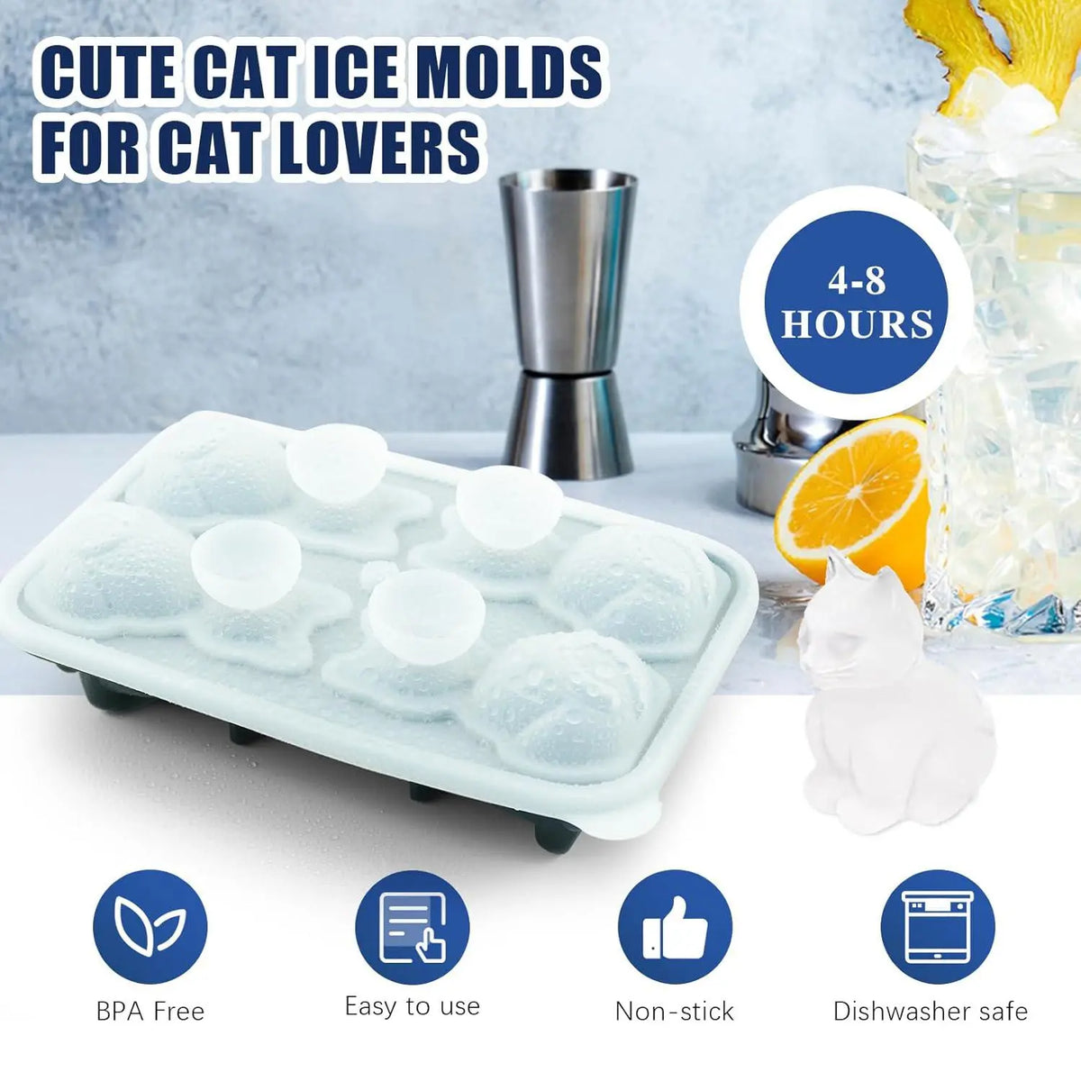 3D Animal Shaped Silicone Ice Cube Mold Tray