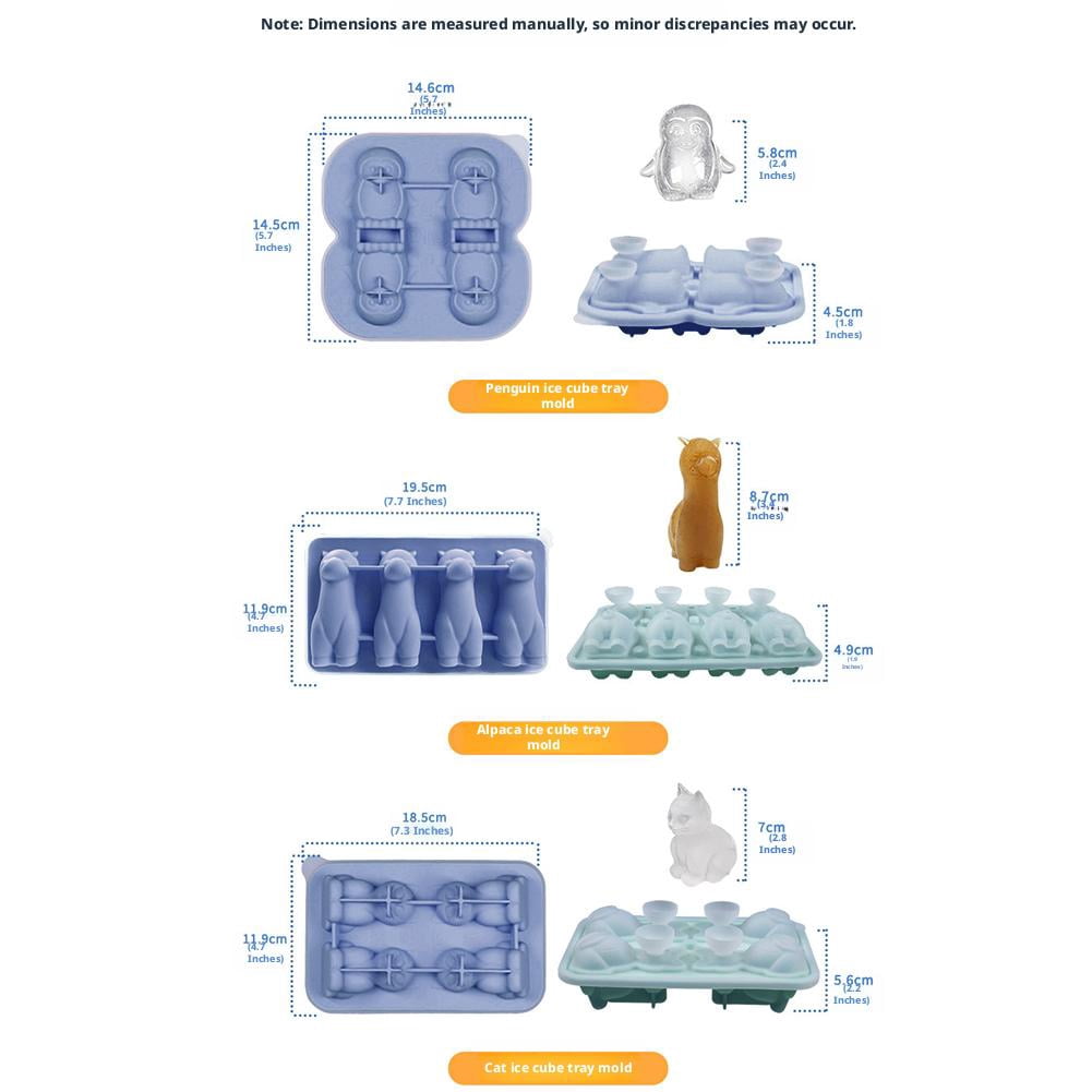 3D Animal Shaped Silicone Ice Cube Mold Tray