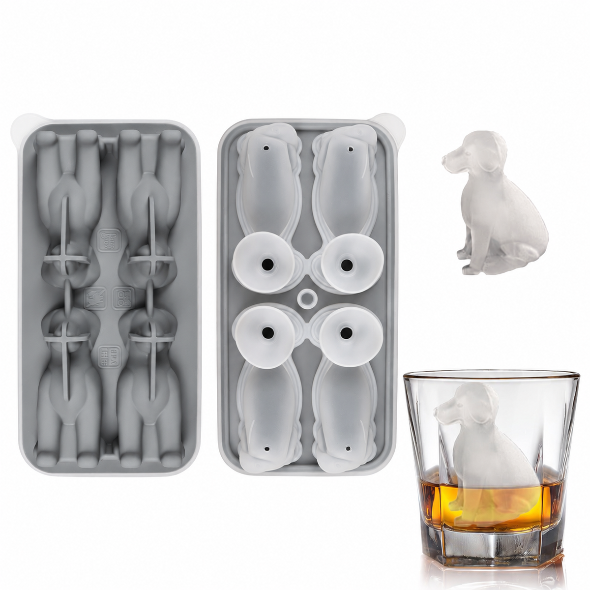 3D Animal Shaped Silicone Ice Cube Mold Tray