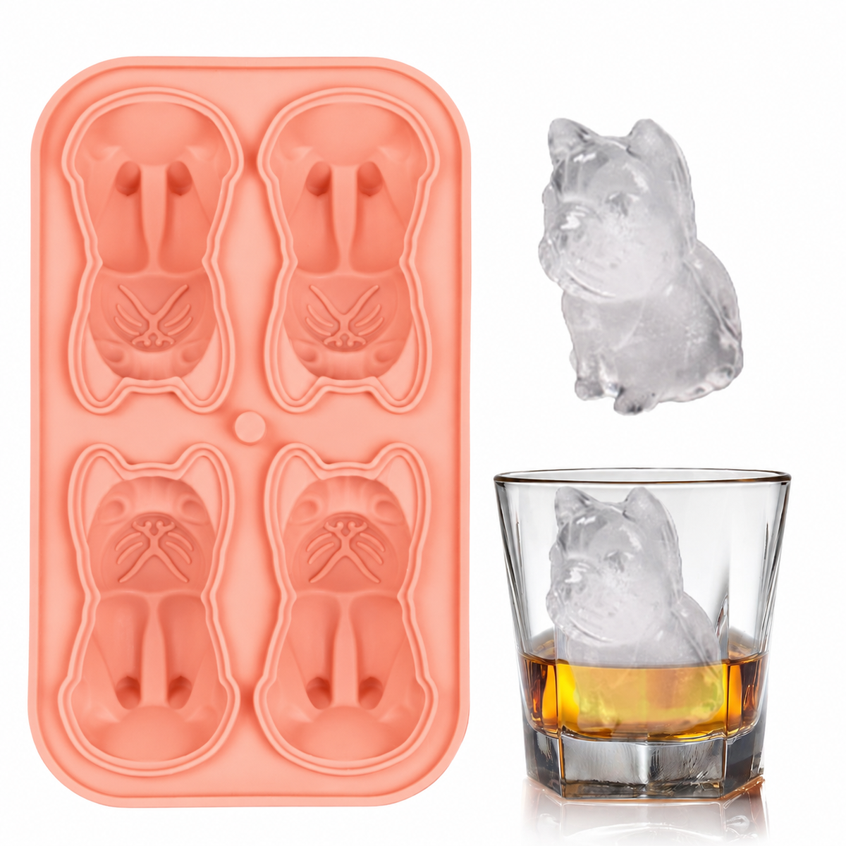 3D Animal Shaped Silicone Ice Cube Mold Tray