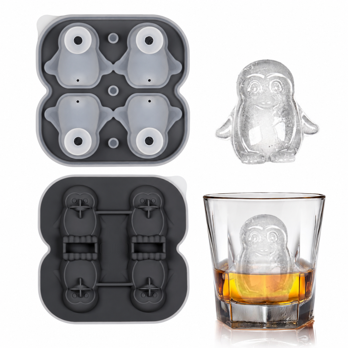 3D Animal Shaped Silicone Ice Cube Mold Tray