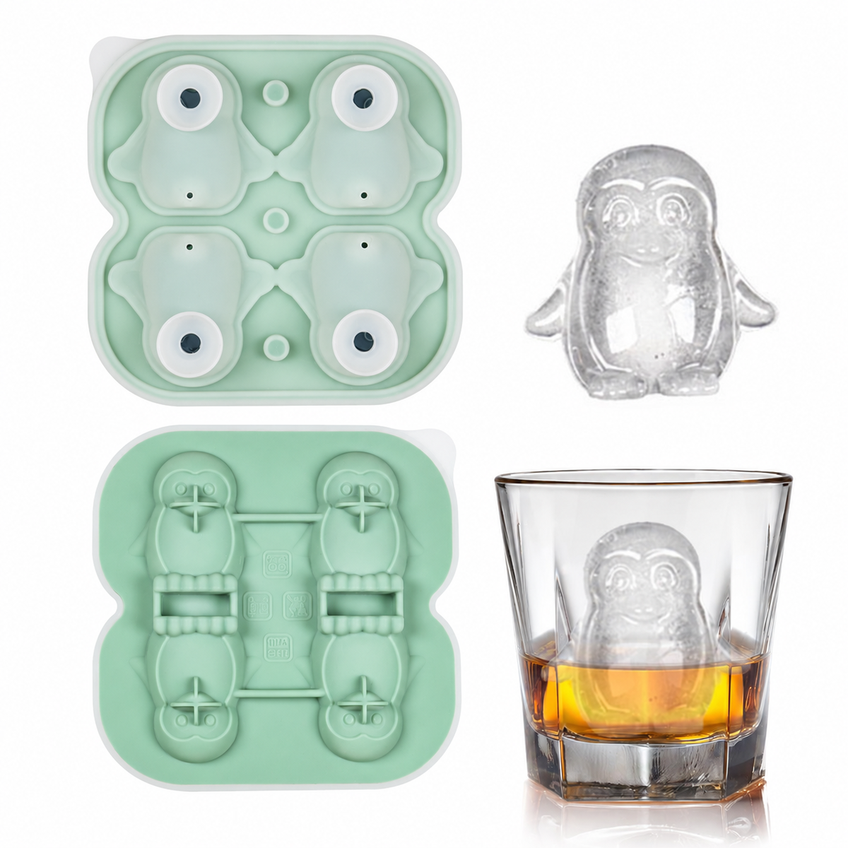 3D Animal Shaped Silicone Ice Cube Mold Tray