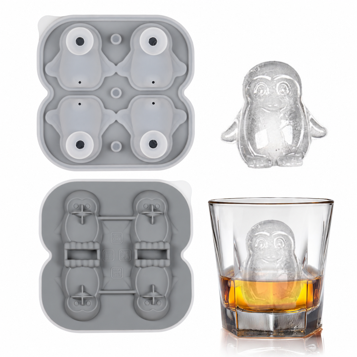 3D Animal Shaped Silicone Ice Cube Mold Tray