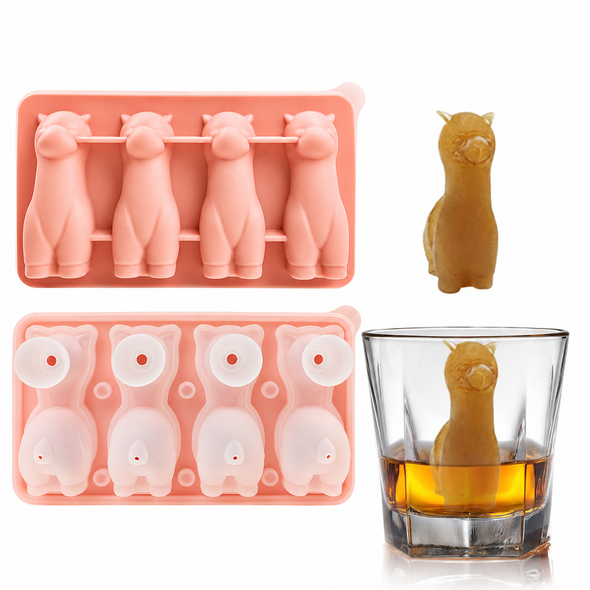 3D Animal Shaped Silicone Ice Cube Mold Tray