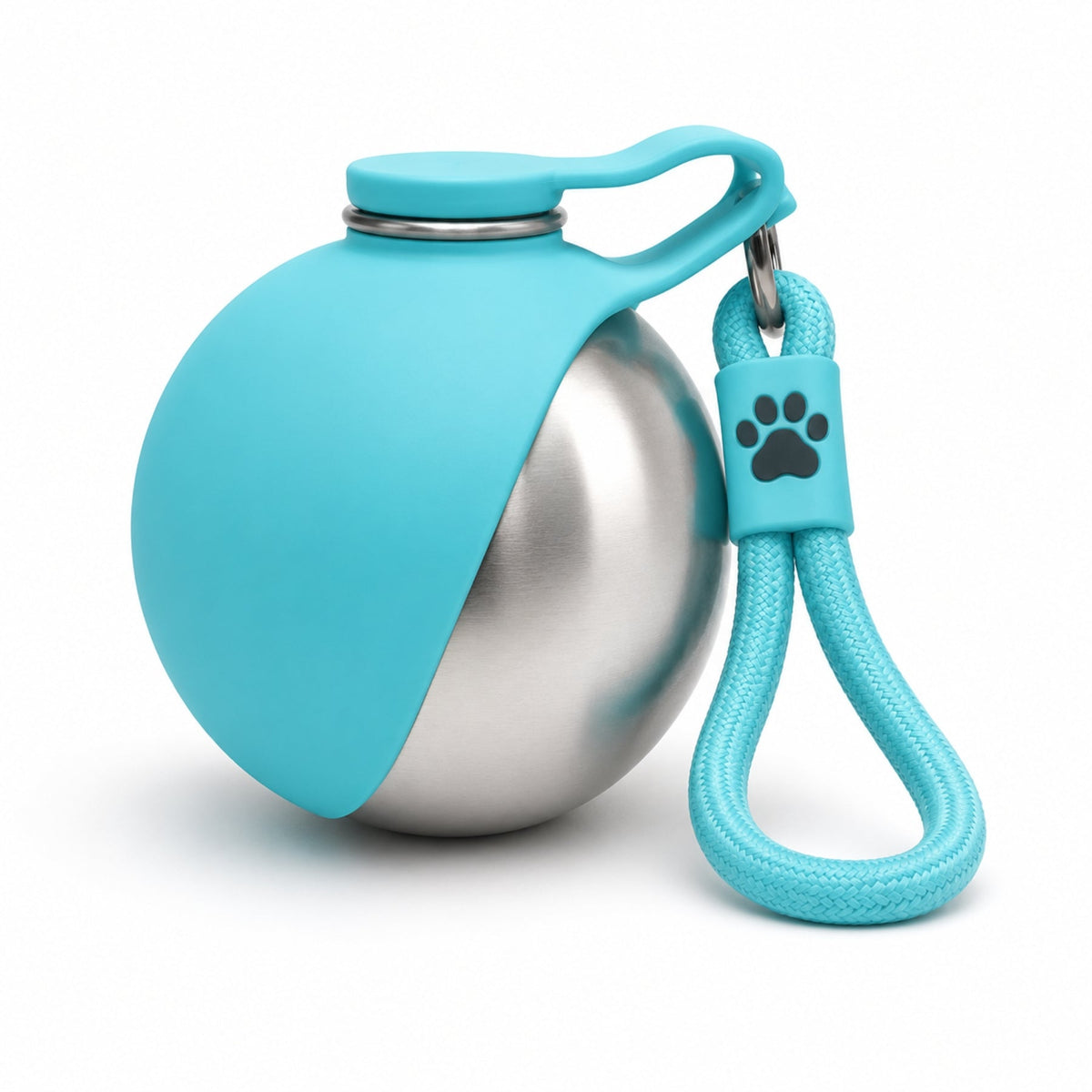 Portable Stainless Steel Dog Water Bottle with Foldable Drinking Bowl