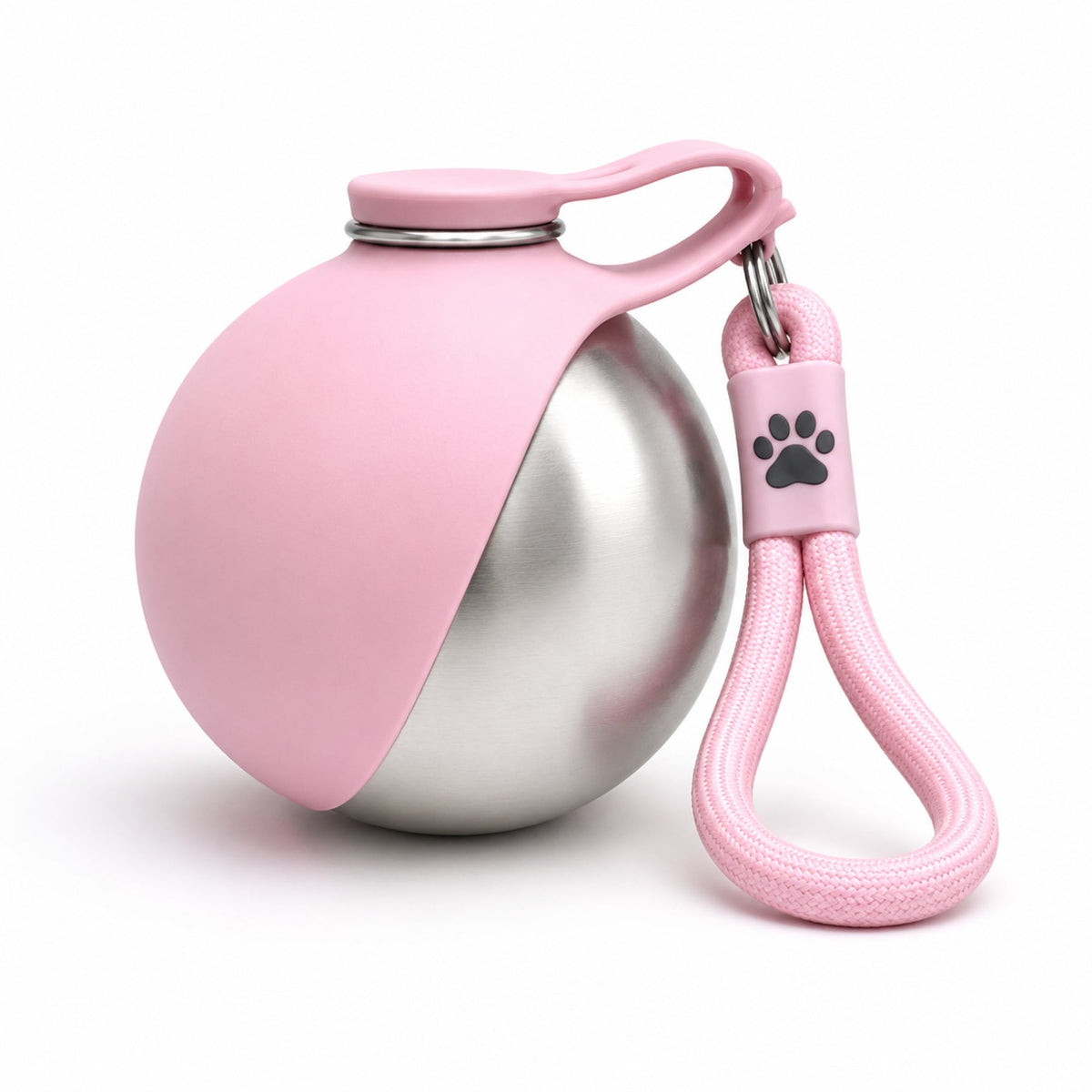 Portable Stainless Steel Dog Water Bottle with Foldable Drinking Bowl