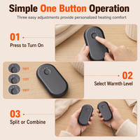 Magnetic Split 2-in-1 Rechargeable Hand Warmer Portable USB Electric Pocket Warmer