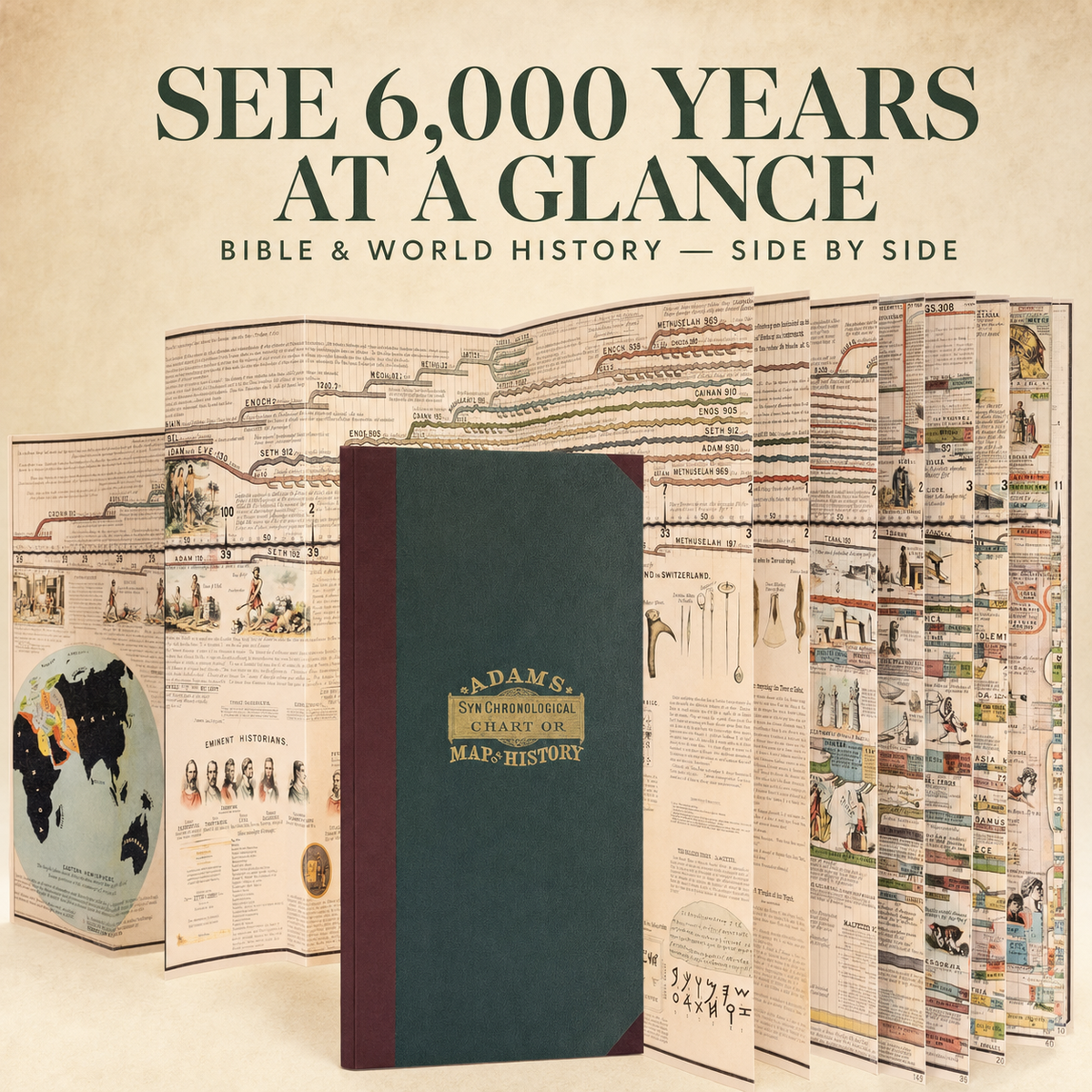World History Timeline Foldout Chart Book – Hardcover