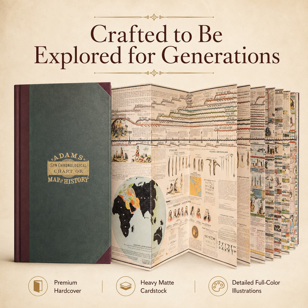 World History Timeline Foldout Chart Book – Hardcover