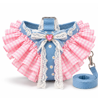 Lace Ruffle Dog Vest Harness and Leash Set for Small Dogs