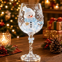 Handcrafted 3D Christmas Wine Glass