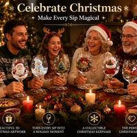 Handcrafted 3D Christmas Wine Glass