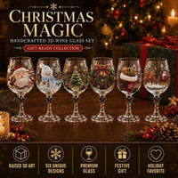 Handcrafted 3D Christmas Wine Glass