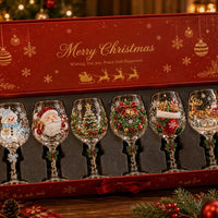 Handcrafted 3D Christmas Wine Glass