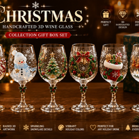 Handcrafted 3D Christmas Wine Glass