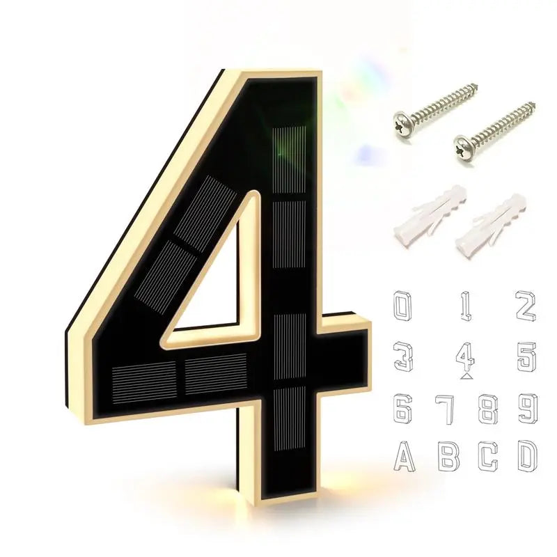Solar Powered LED House Numbers Light
