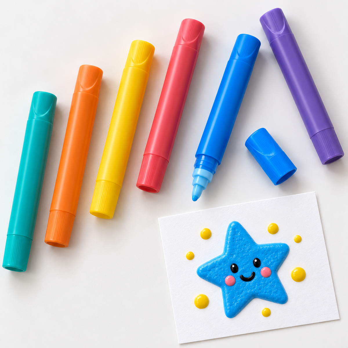 Magic Puffy Bubble Drawing Pens Set for Kids DIY Art