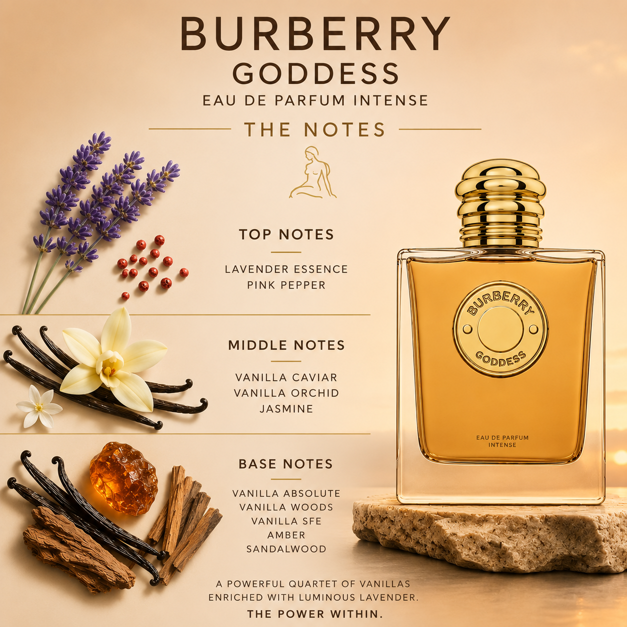 Burberry Goddess Eau de Parfum Intense 100ml | Vanilla Wood & Lavender Luxury Perfume for Women