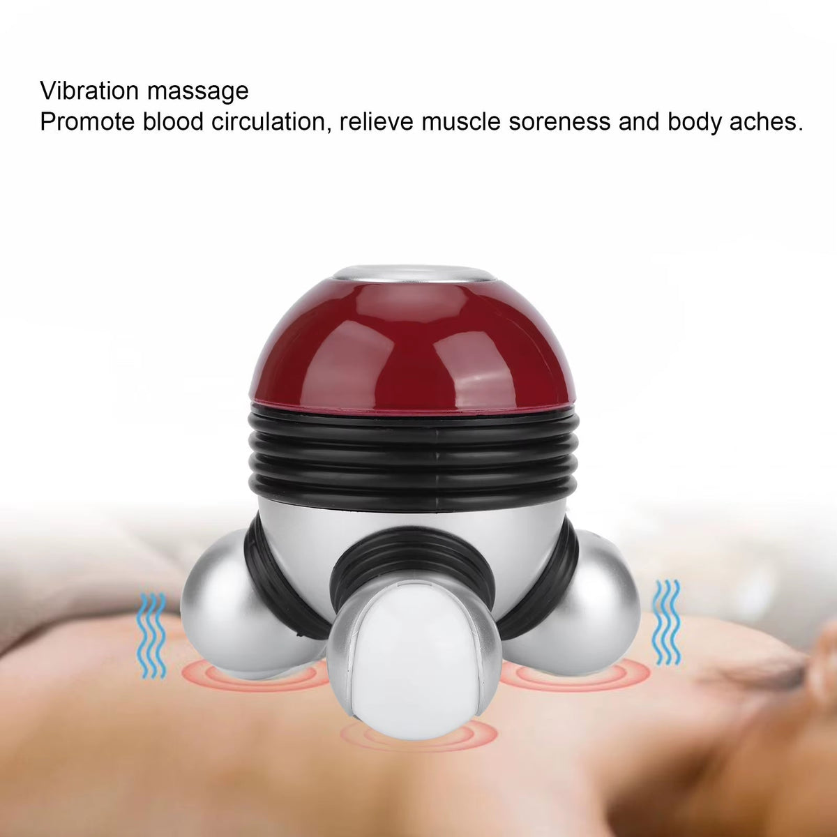 Mini Handheld Vibrating Body Massager with LED Light