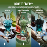 Jean Paul Gaultier Le Beau Paradise Garden Eau de Parfum 125ml | Fresh Woody Aquatic Cologne for Men