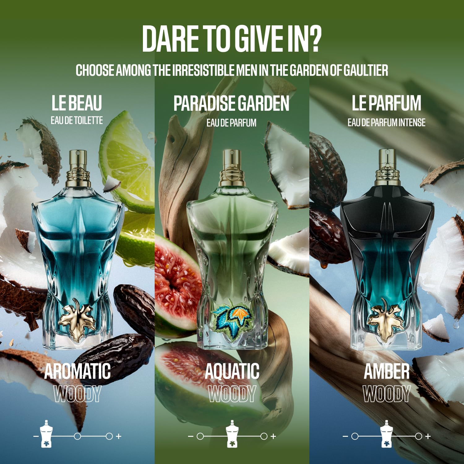 Jean Paul Gaultier Le Beau Paradise Garden Eau de Parfum 125ml | Fresh Woody Aquatic Cologne for Men