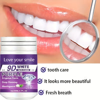 1/2pcs 9D White Purple Teeth Powder - Deep Cleaning & Polishing with Baking Soda, Refreshing Breath, Portable Travel-Friendly Formula, Brightens Smile in 7 Days, for Men & Women
