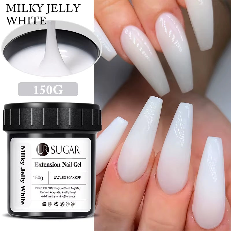 150g UV/LED Hard Nail Extension Builder Gel – Pink/White