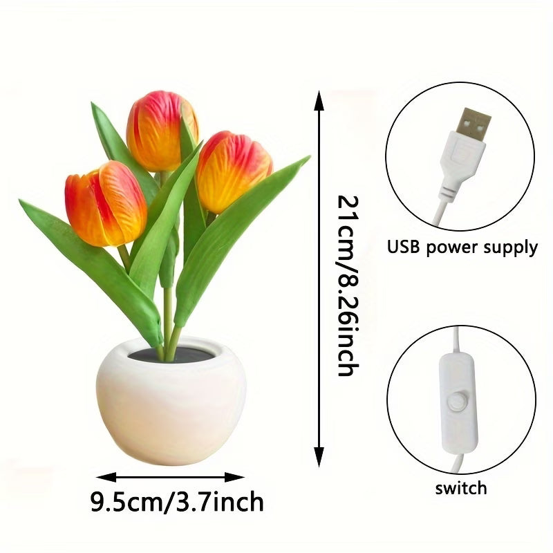 LED Tulip Flower Lamp – Aesthetic Night Light for Bedroom | Perfect Gift Idea