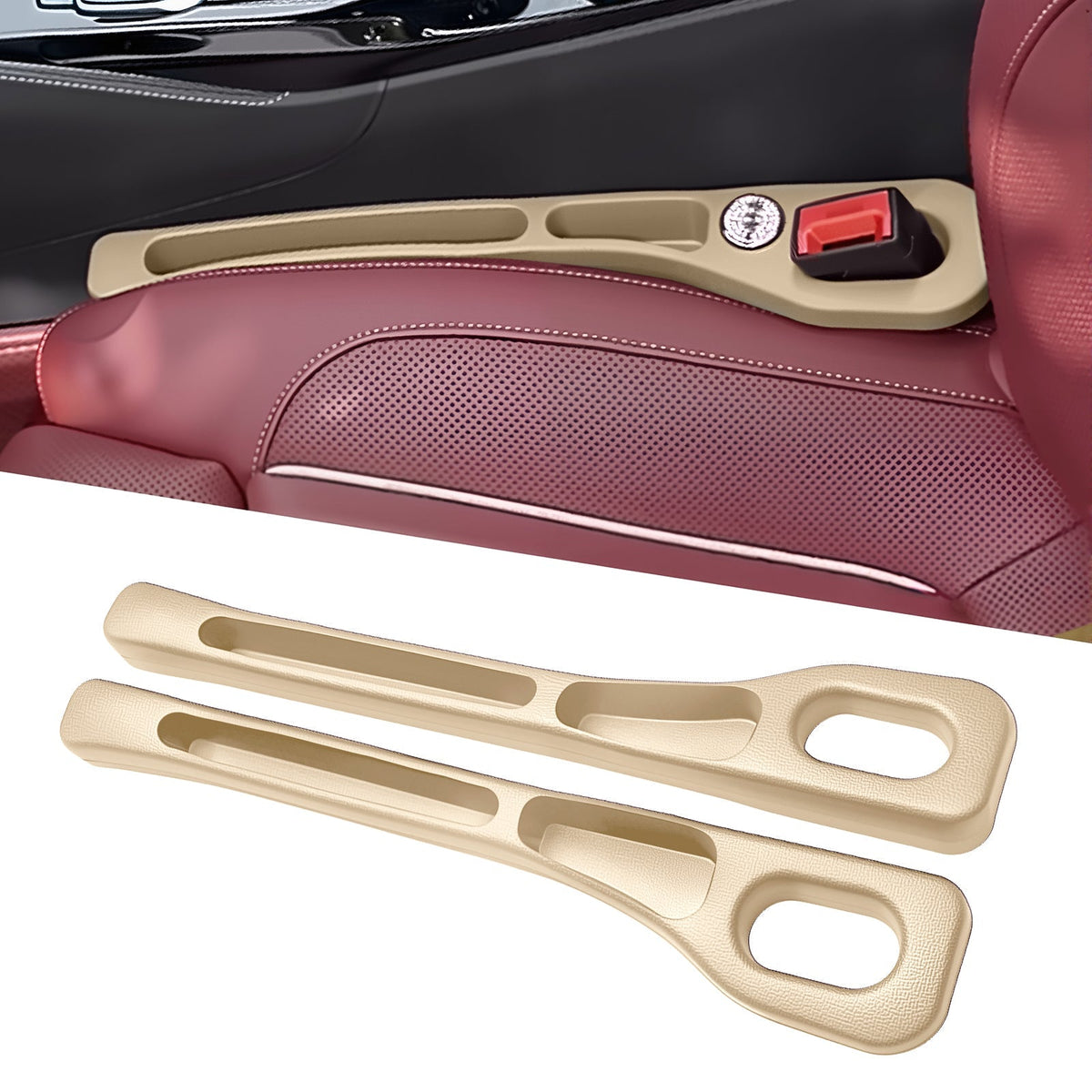 Eptchn Car Seats Gap Filler Dual with Belt Slot