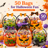 🎃 50-Piece Resealable Halloween Treat Bags with Handles for Candy 🍬