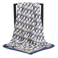 1 Pcs 90Cm Ladies' Silk Scarf Vintage Fashionable Versatile Printed Silk Spring Hair Band Hijab Sunsceen Neckerchief Shawl Wraps