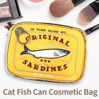 Cute Sardine Can Print Travel Makeup & Toiletry Bag