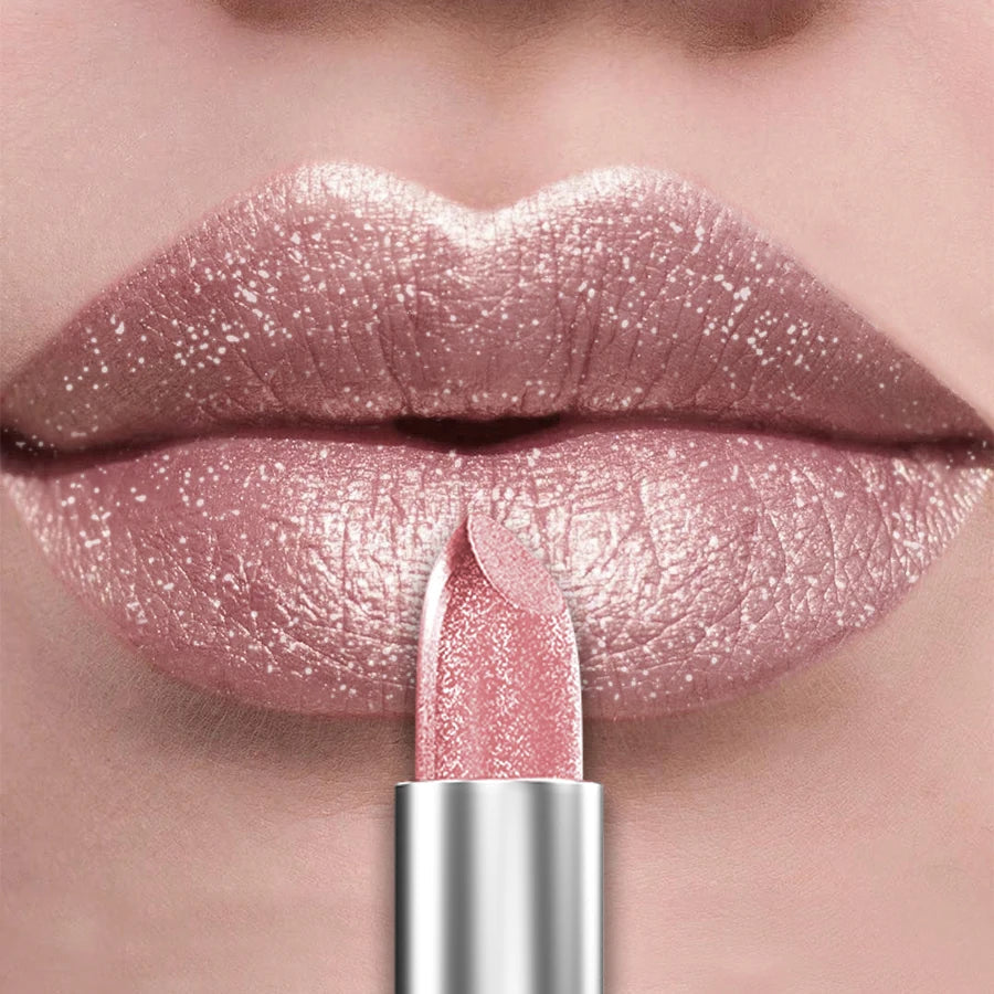 21Colors Bold & Intense Glitter Shiny Metallic Lipstick Pearlescent Lip Tint,Long Lasting Lip Senior Matte Lip Makeup Gifts For