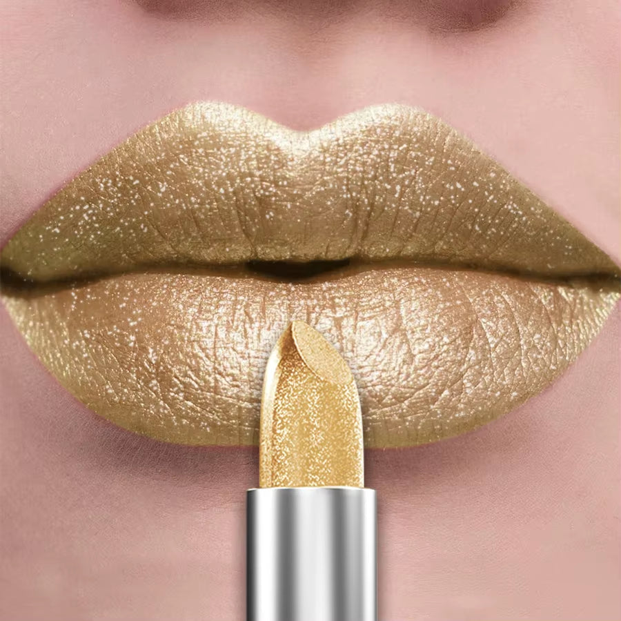 21Colors Bold & Intense Glitter Shiny Metallic Lipstick Pearlescent Lip Tint,Long Lasting Lip Senior Matte Lip Makeup Gifts For
