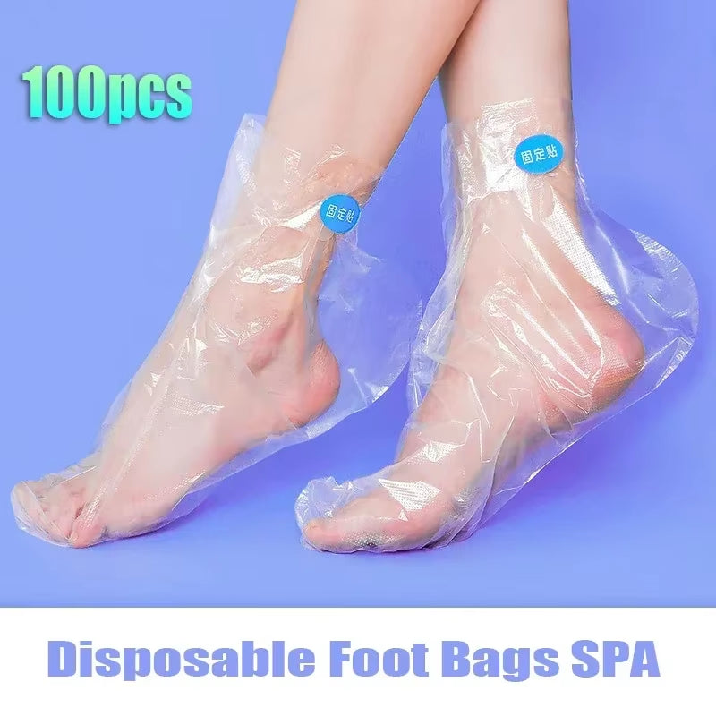 Disposable Foot Spa Covers – 100 Pack PE Pedicure Socks