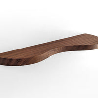 Double Curve Thick Mahogany Floating Shelf