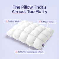 Cloud Puff Pillow – Cooling Memory Foam Bed Pillow for Sleeping, Neck & Head Support, Ultra Soft & Fluffy