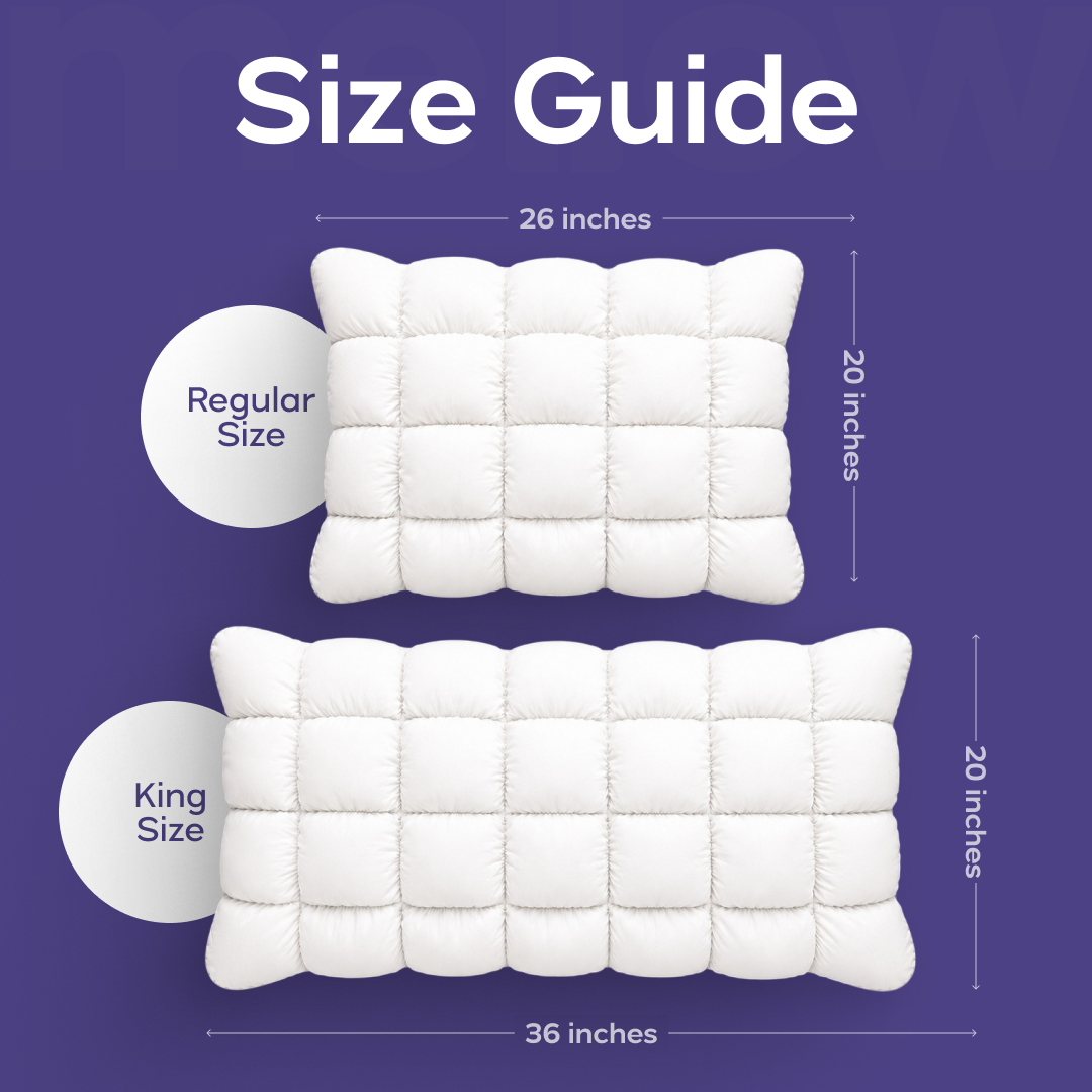 Cloud Puff Pillow – Cooling Memory Foam Bed Pillow for Sleeping, Neck & Head Support, Ultra Soft & Fluffy