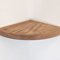 Floating Corner Shelf with Round Edge in Mahogany