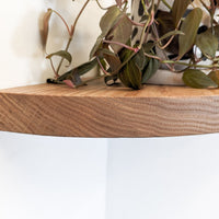 Floating Corner Shelf with Round Edge in Mahogany