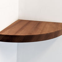 Floating Corner Shelf with Round Edge in Oak
