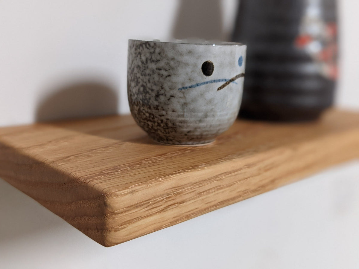 Thin Oak Floating Shelf in 6" to 36" lengths