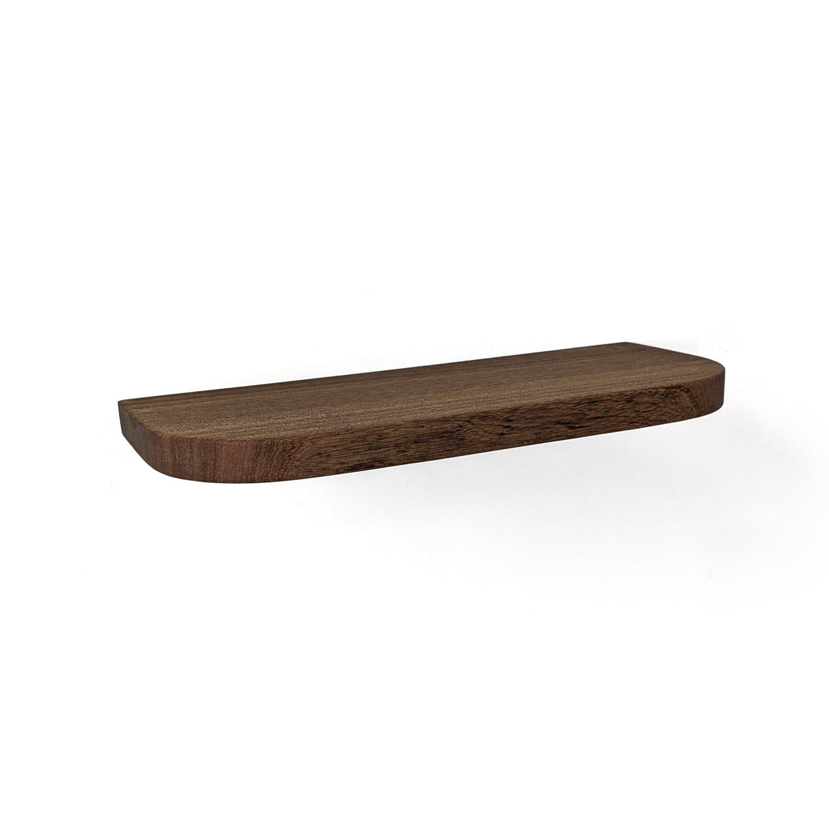 Thin Mahogany Floating Shelf with Rounded Corners