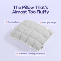 Cloud Puff Pillow – Cooling Memory Foam Bed Pillow for Sleeping, Neck & Head Support, Ultra Soft & Fluffy