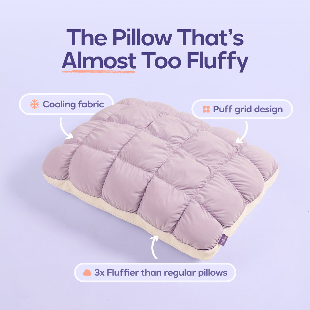 Cloud Puff Pillow – Cooling Memory Foam Bed Pillow for Sleeping, Neck & Head Support, Ultra Soft & Fluffy